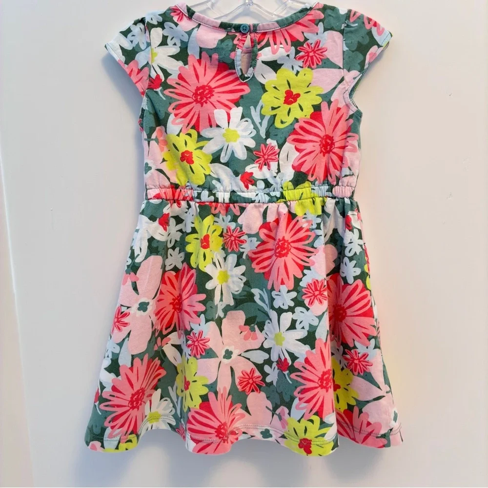 Carter's Toddler Girl's Green Pink Floral Dress Size 3T